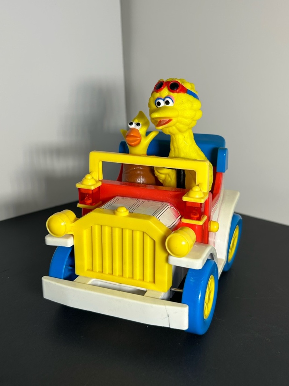 Vintage 1988 Illco Sesame Street Big Bird & Little Bird Bumper Car Toy Working